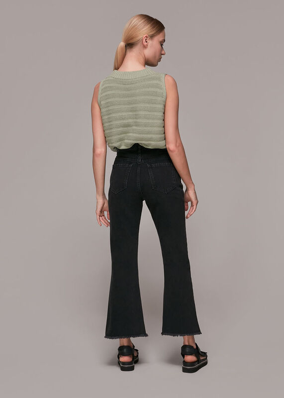 Black Authentic Kick Flare Jean