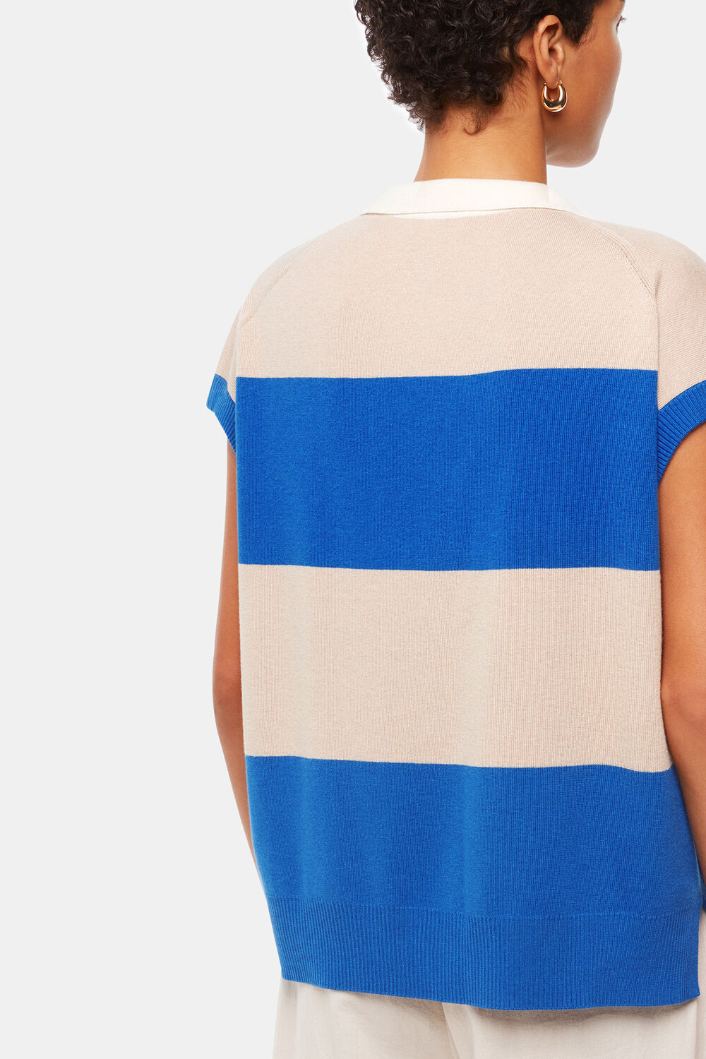 Blue Stripe Lyla Knitted Polo