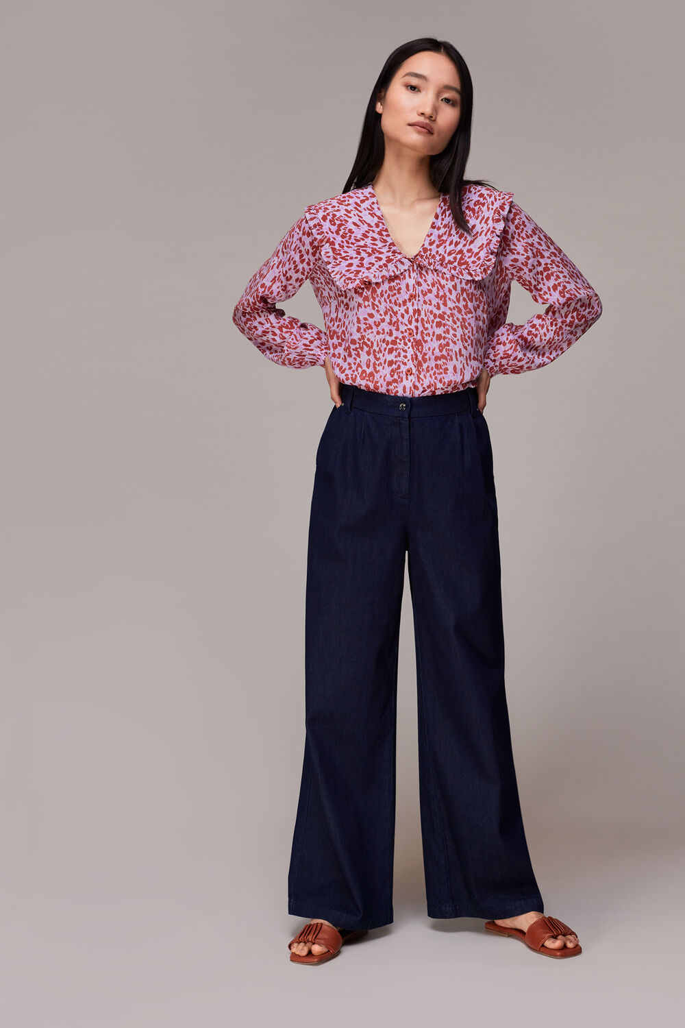 Summer Cheetah Collar Top
