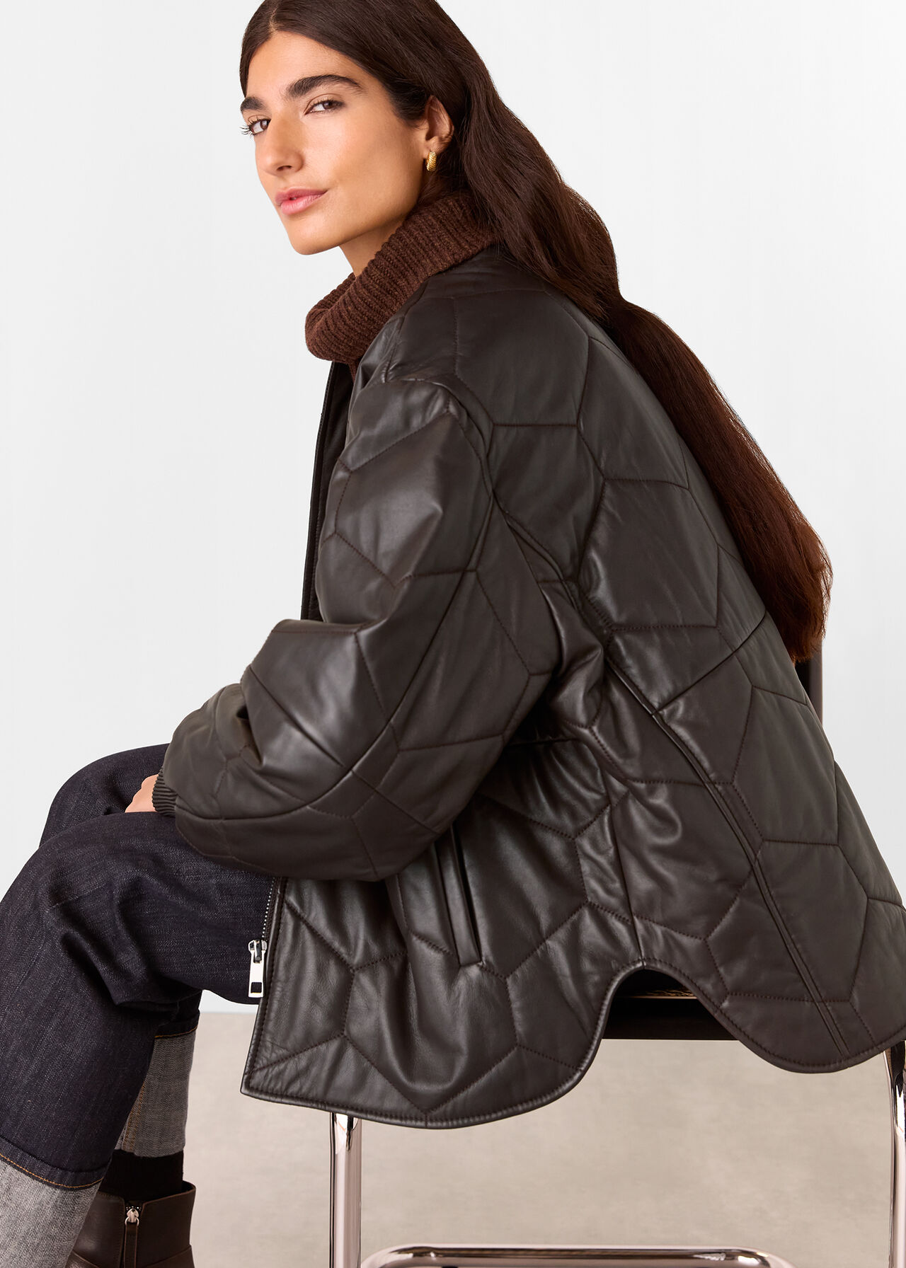 Cleo Leather Quilted Jacket