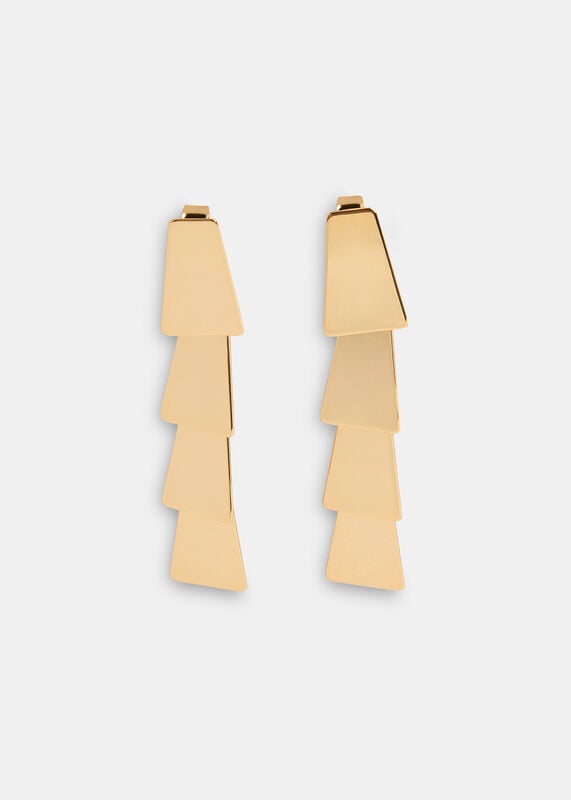 Gold Square Drop Earring