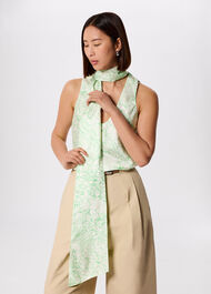 Printed Silk Scarf Vest Top