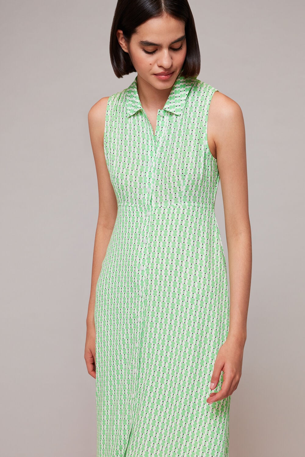 Vertical Stack Shirt Dress
