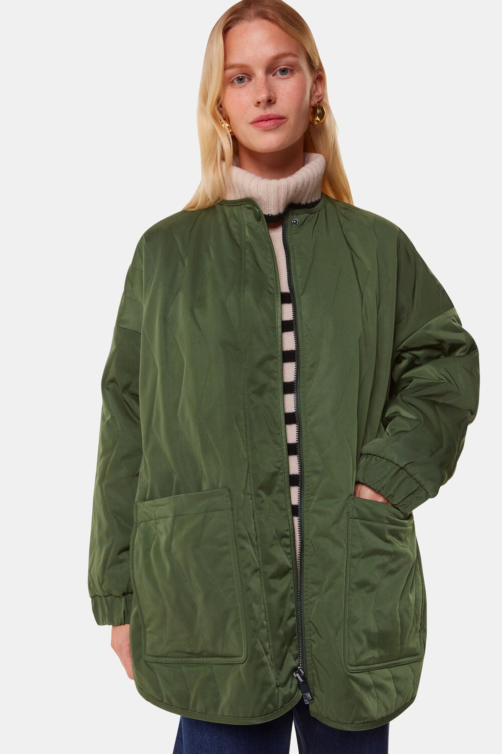 Khaki Esther Quilted Coat