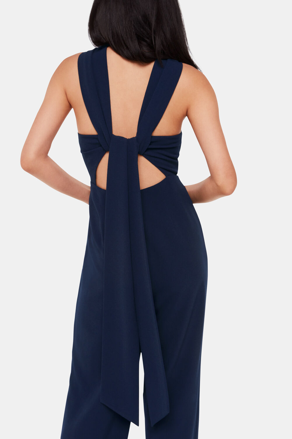 Navy Tie Back Maxi Jumpsuit