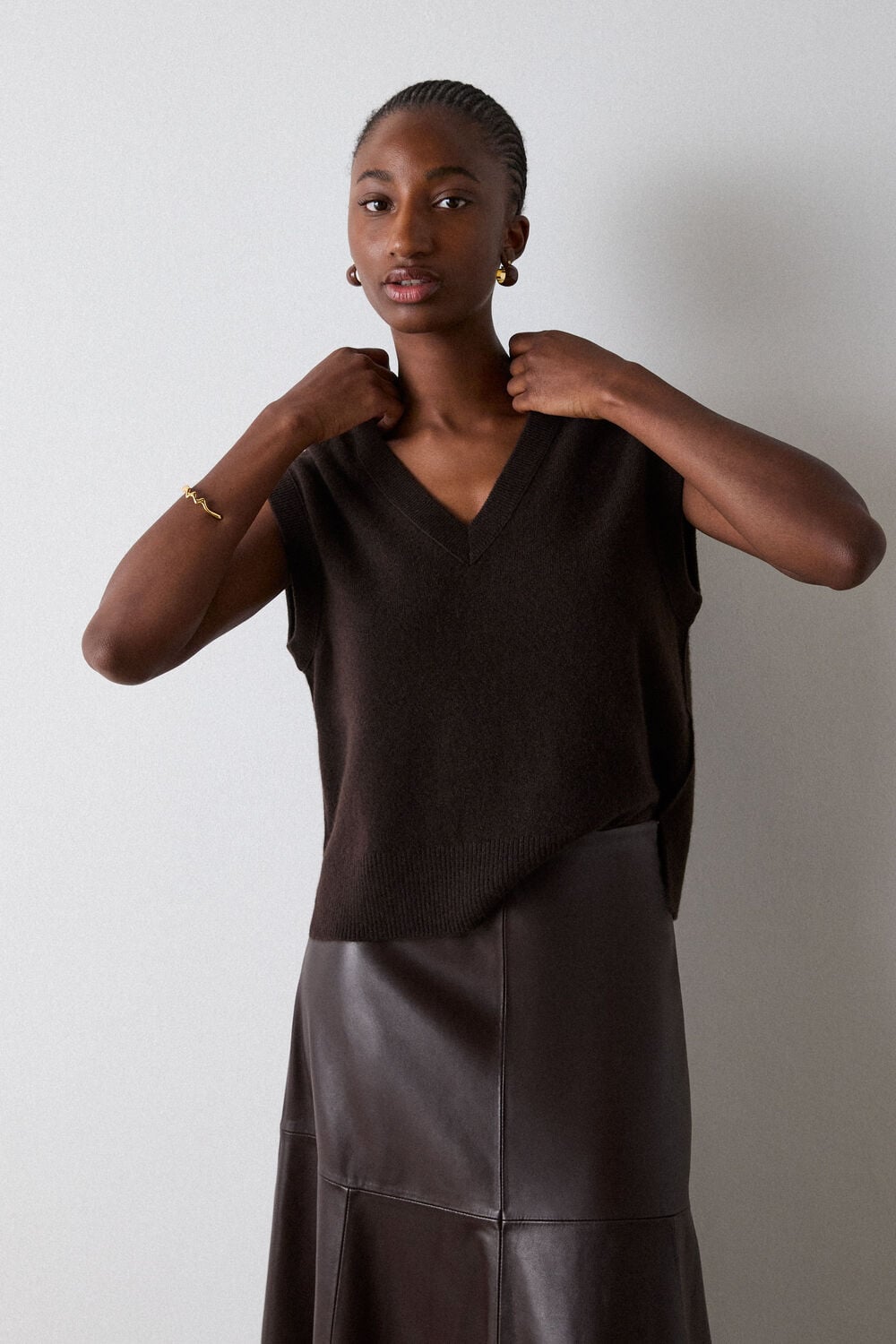 Cashmere V Neck Tank