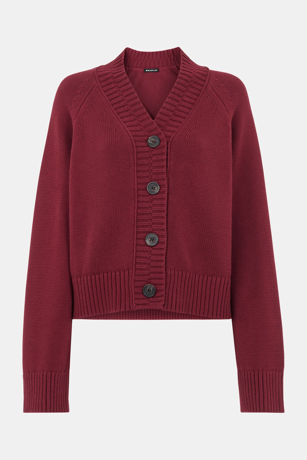Ribbed Detail Cotton Cardigan
