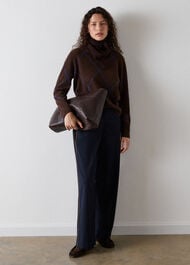 Wool Contrast Diamond Knit