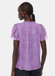 Sketched Cheetah Frill Top