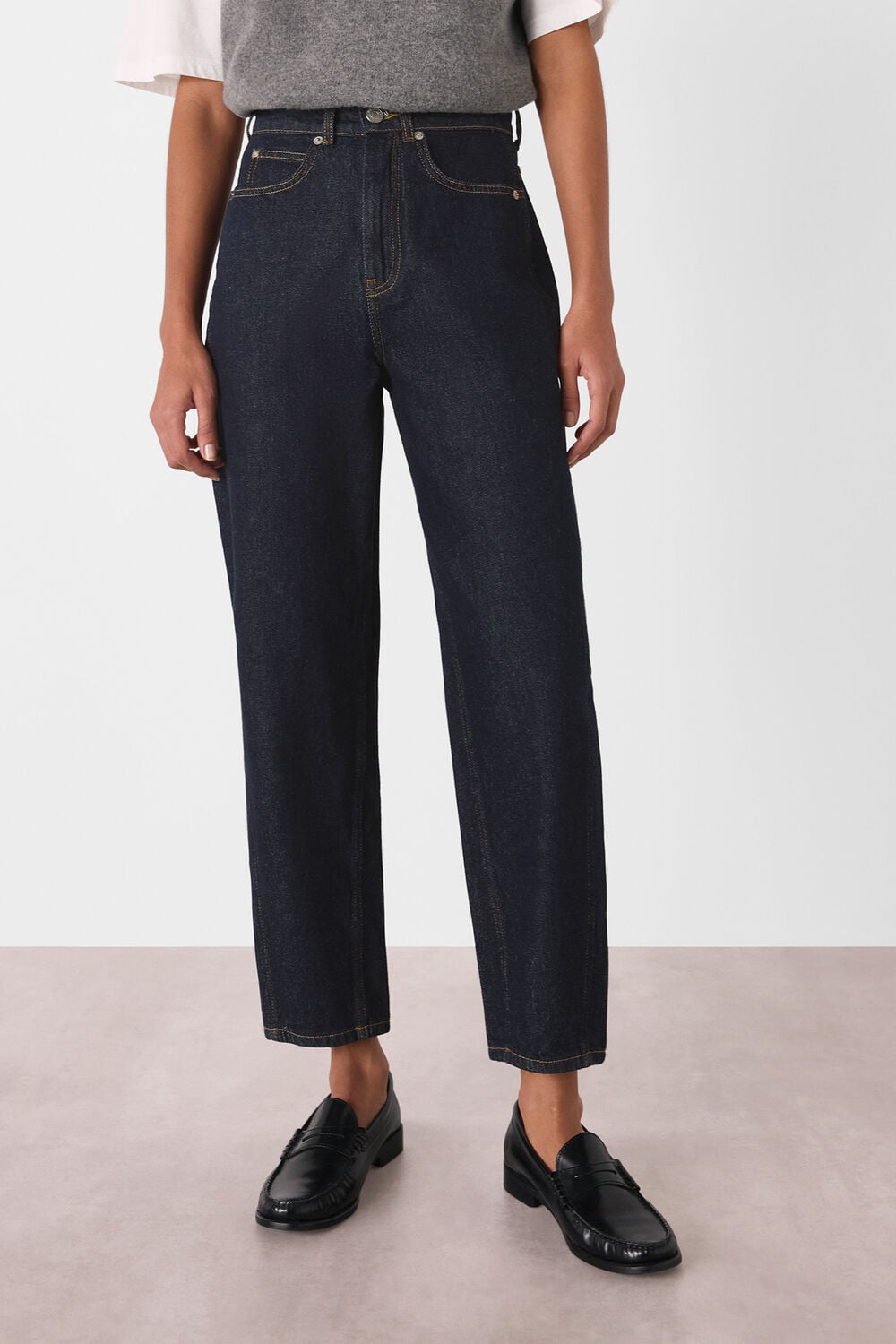 Dark Denim Authentic Barrel Leg Jean