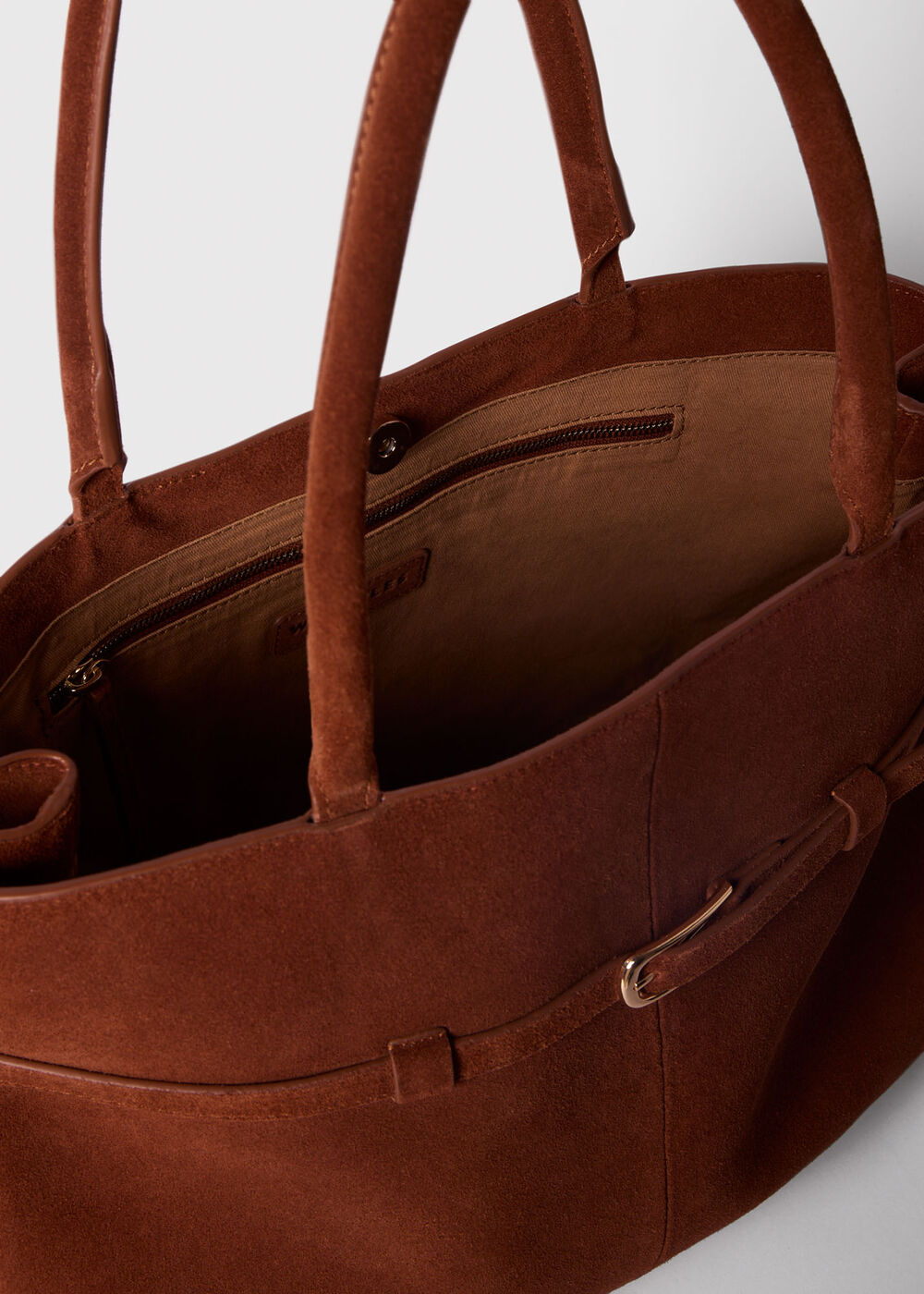 Noelle Suede Buckle Tote Bag