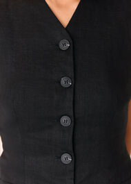 Black Molly Linen Waistcoat Coord