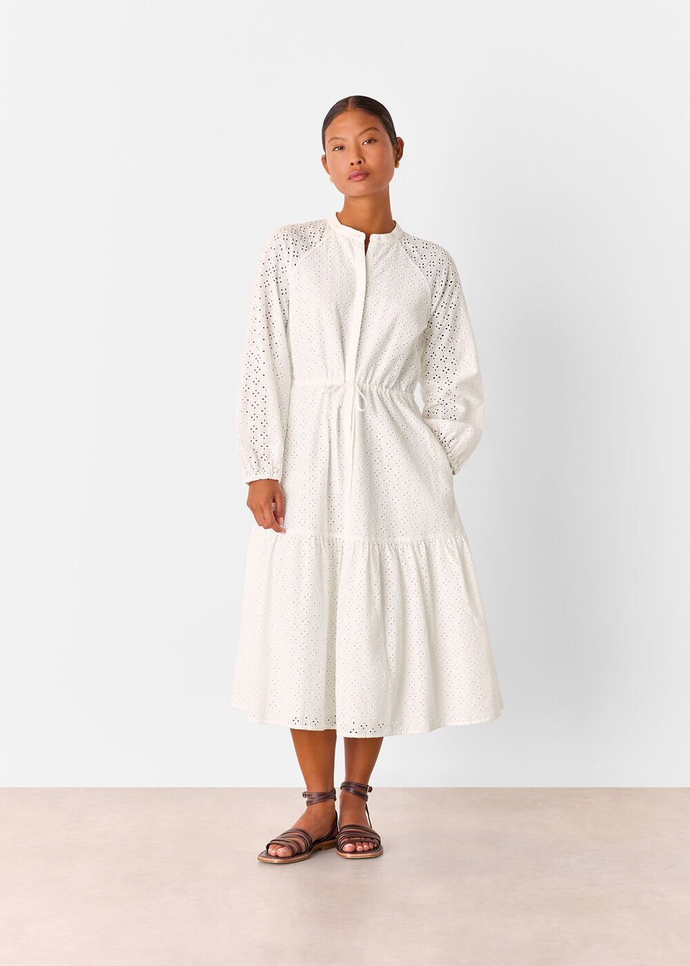 Petite Broderie Midi Dress