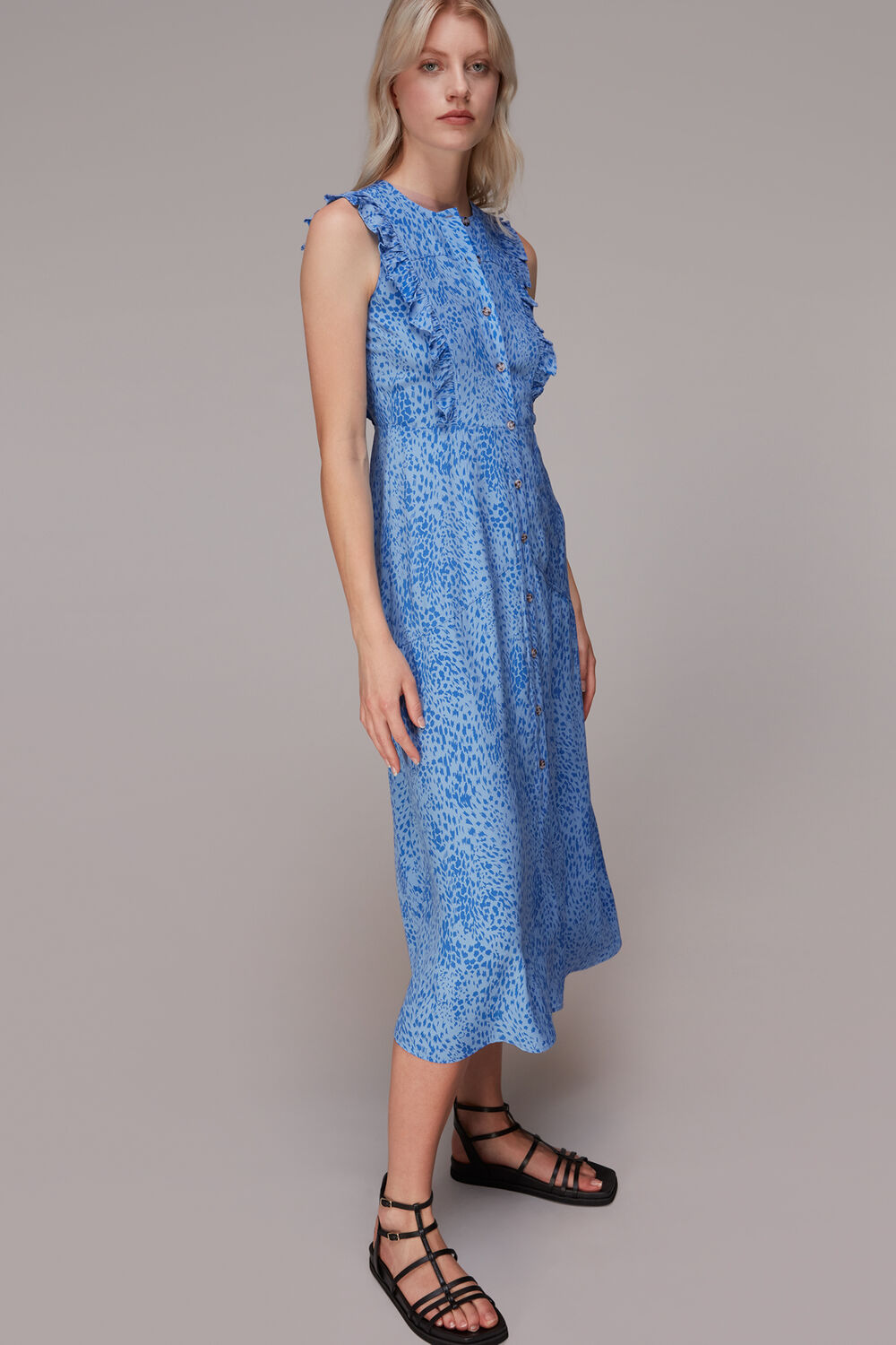 Lively Animal Frill Midi Dress