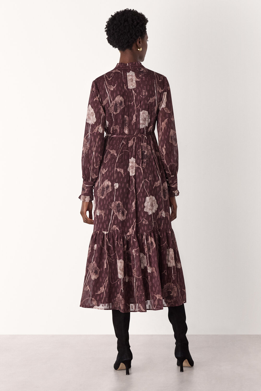 Floral Dobby Midi Dress