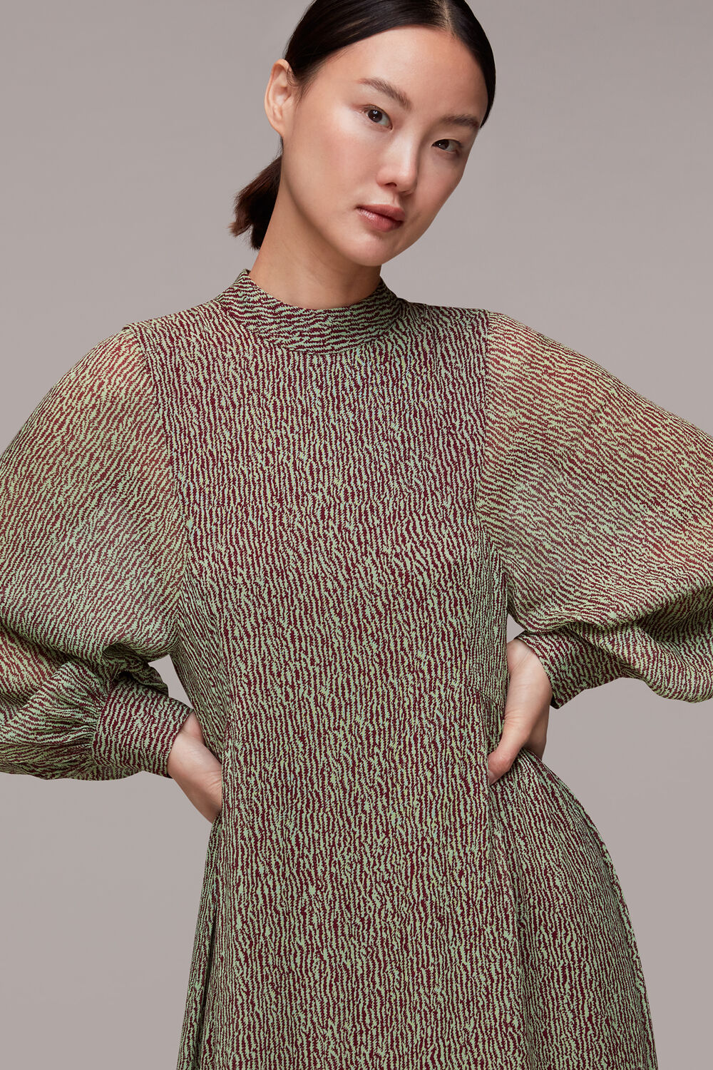 Multicolour Maze Print Midi Dress