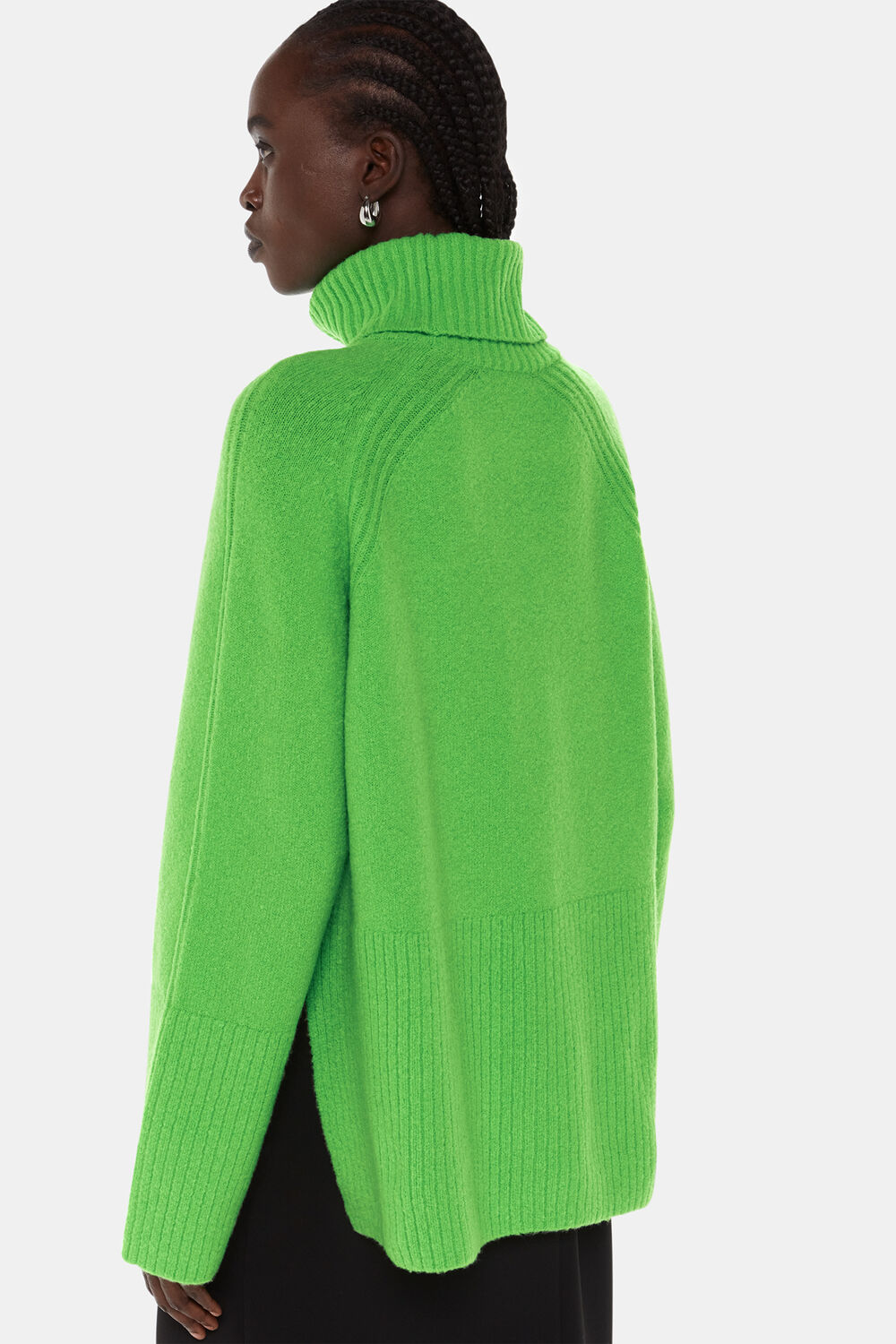 Textured Rib Detail Roll Neck