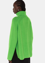 Textured Rib Detail Roll Neck