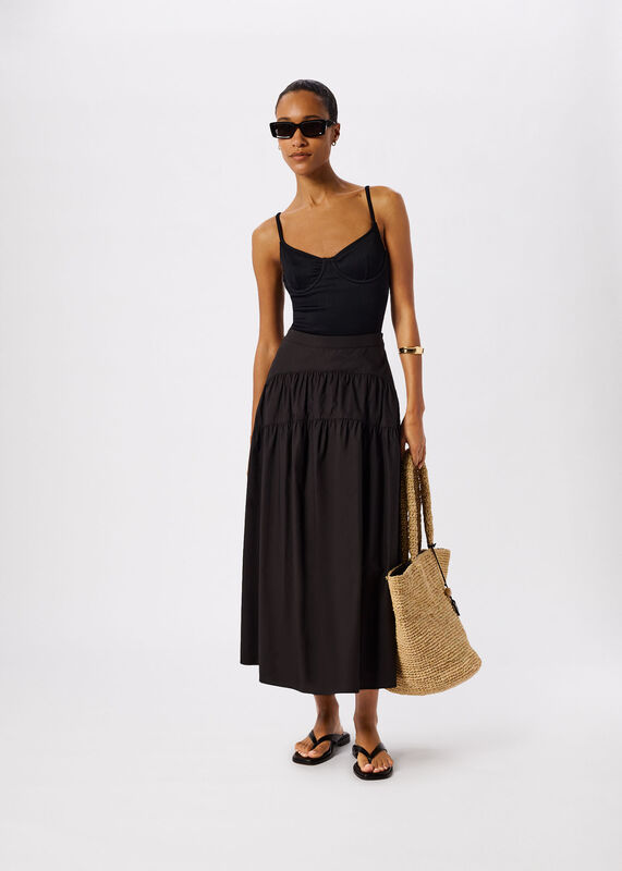 Black Ribbed Underwire Swimsuit