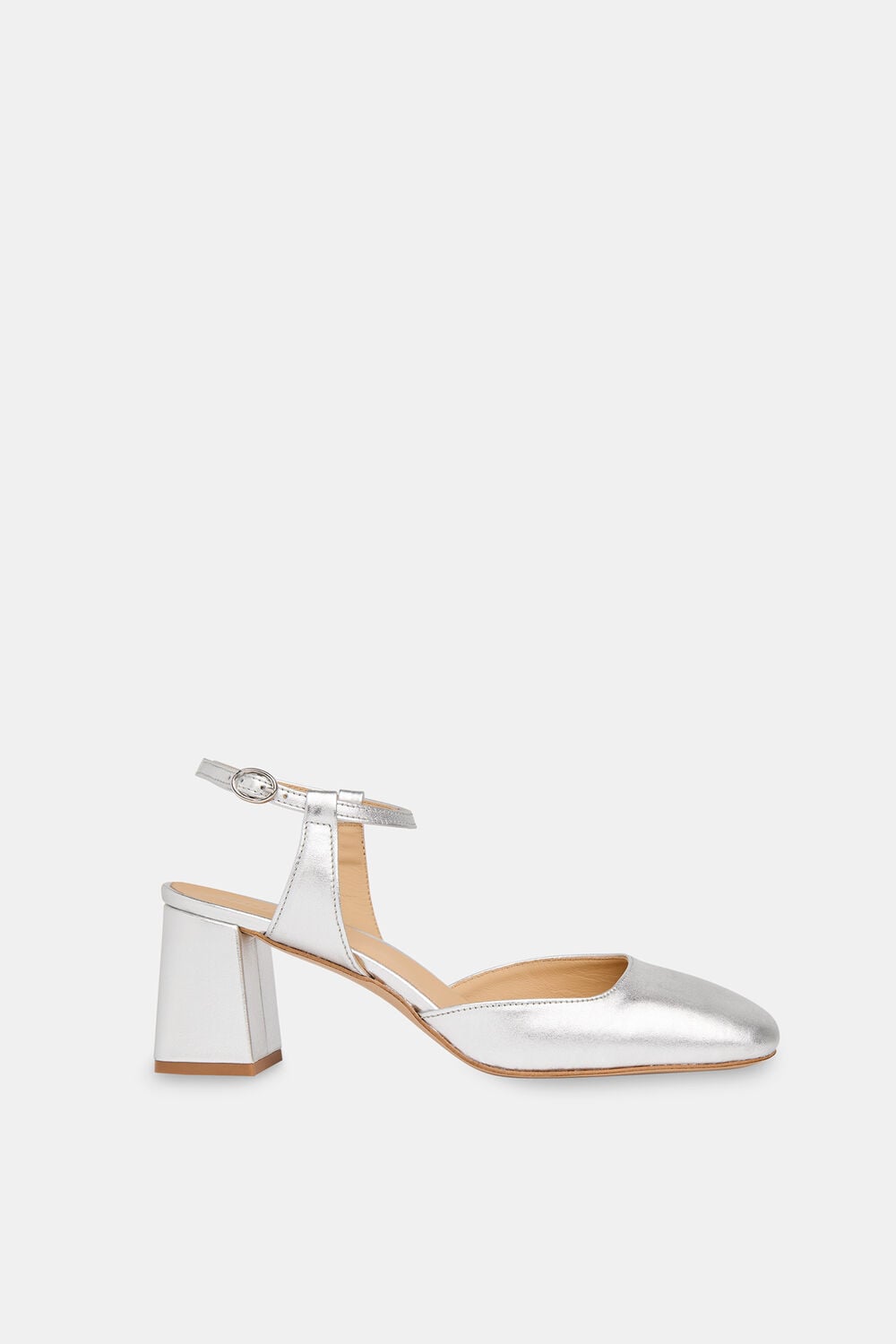 Silver Matilda Block Heel Shoe