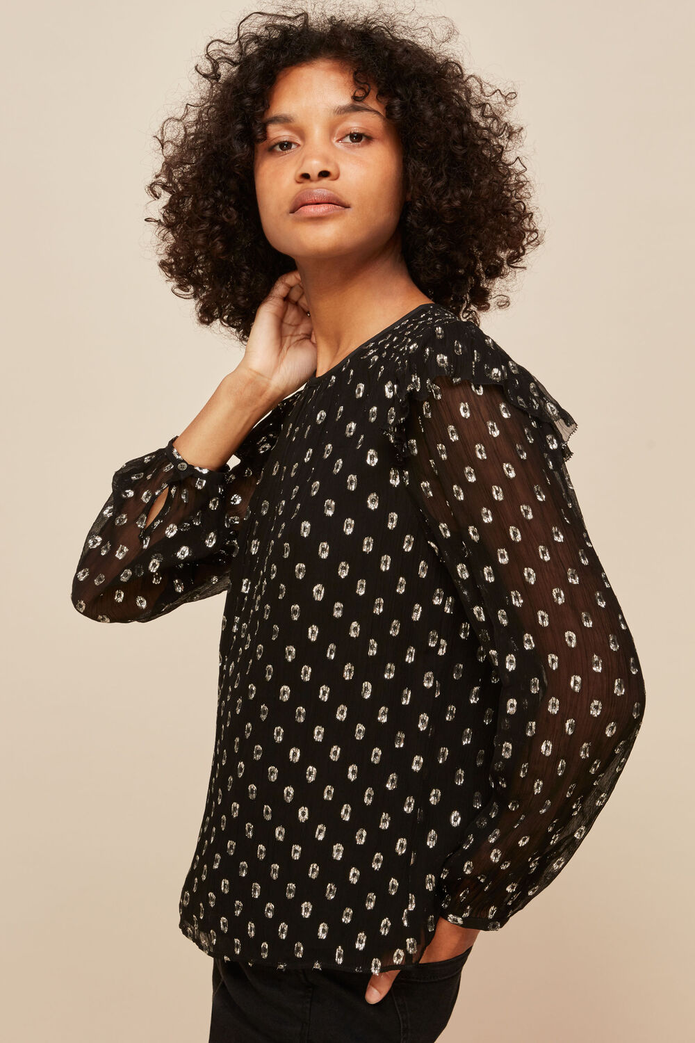 Metallic Dobby Sophia Top