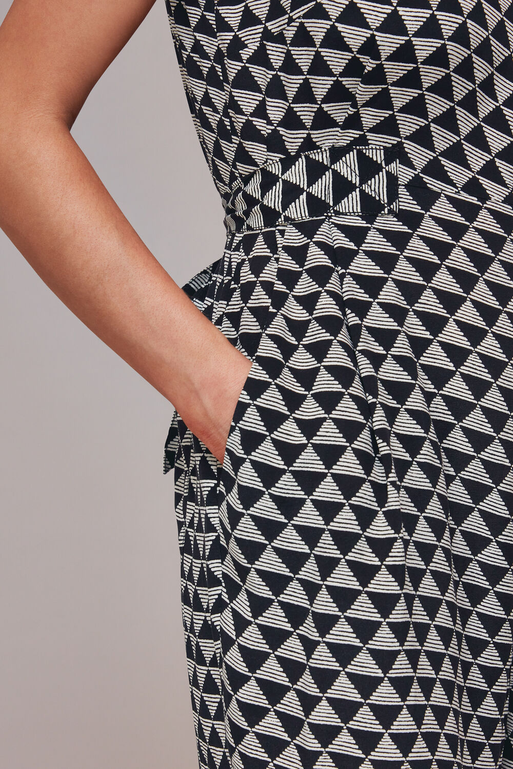 Petite Triangle Checkerboard Jumpsuit