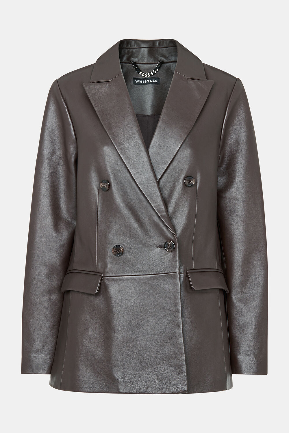 Aliza Waisted Leather Blazer