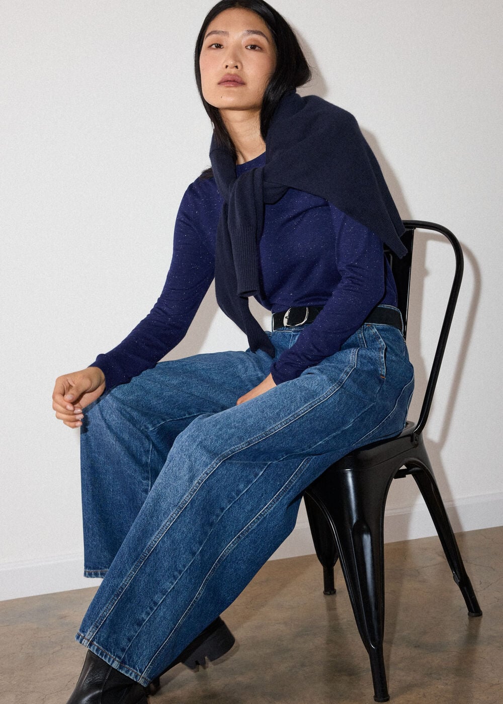 Navy Annie Sparkle Crew Neck