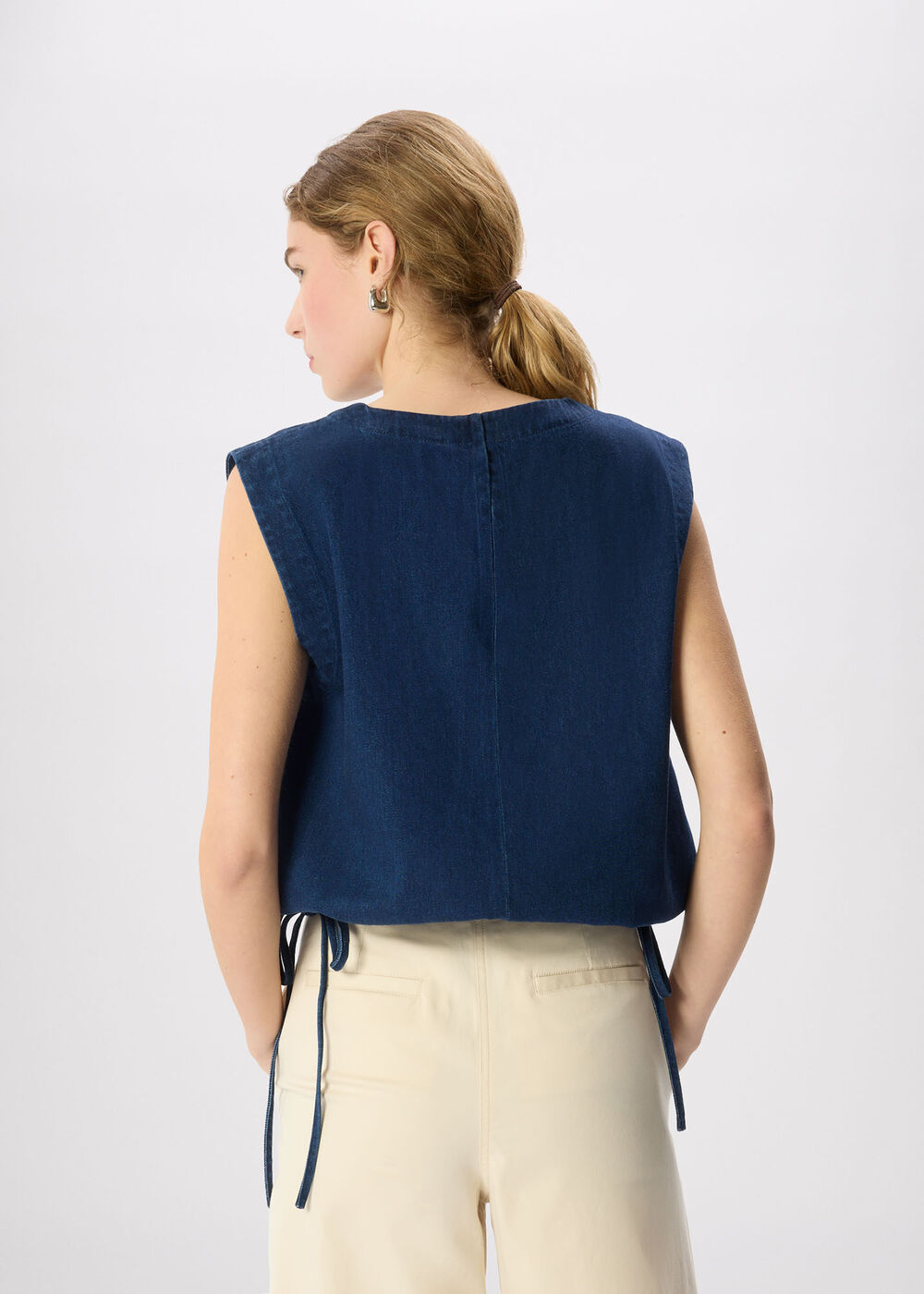 Drawstring Detail Cotton Top