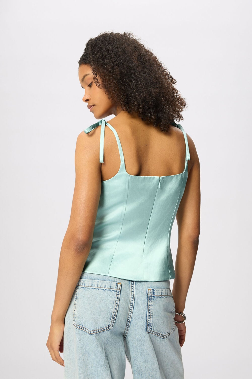 Pale Blue Satin Cami Top