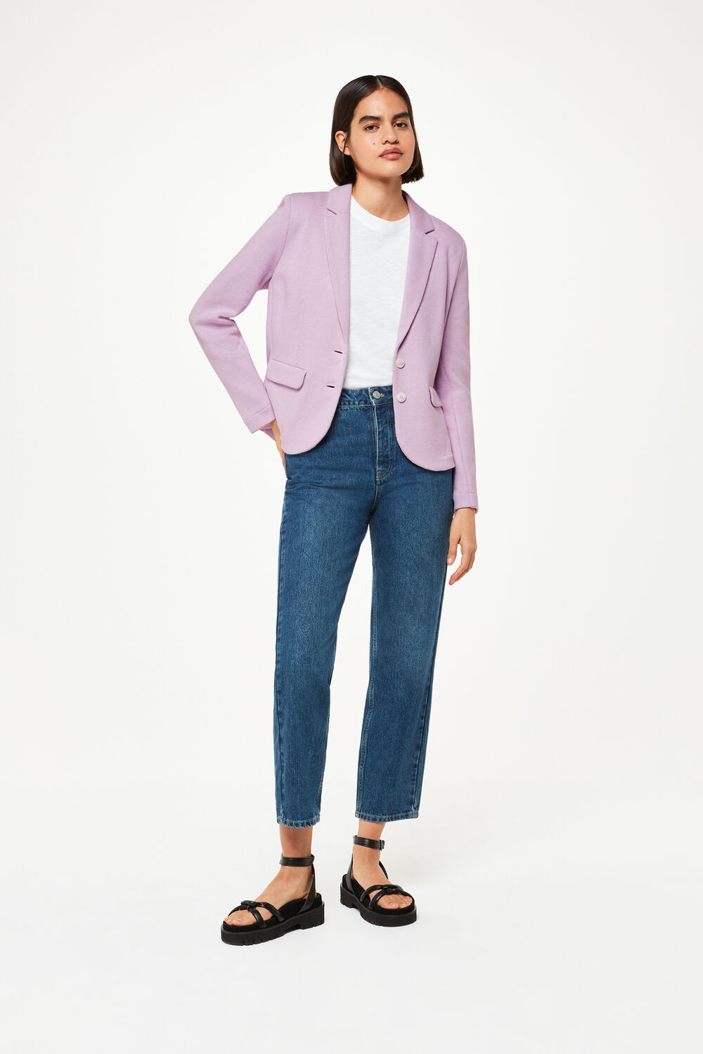 Lilac Slimline Jersey Jacket