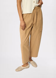 Petite Utility Cotton Barrel Trouser