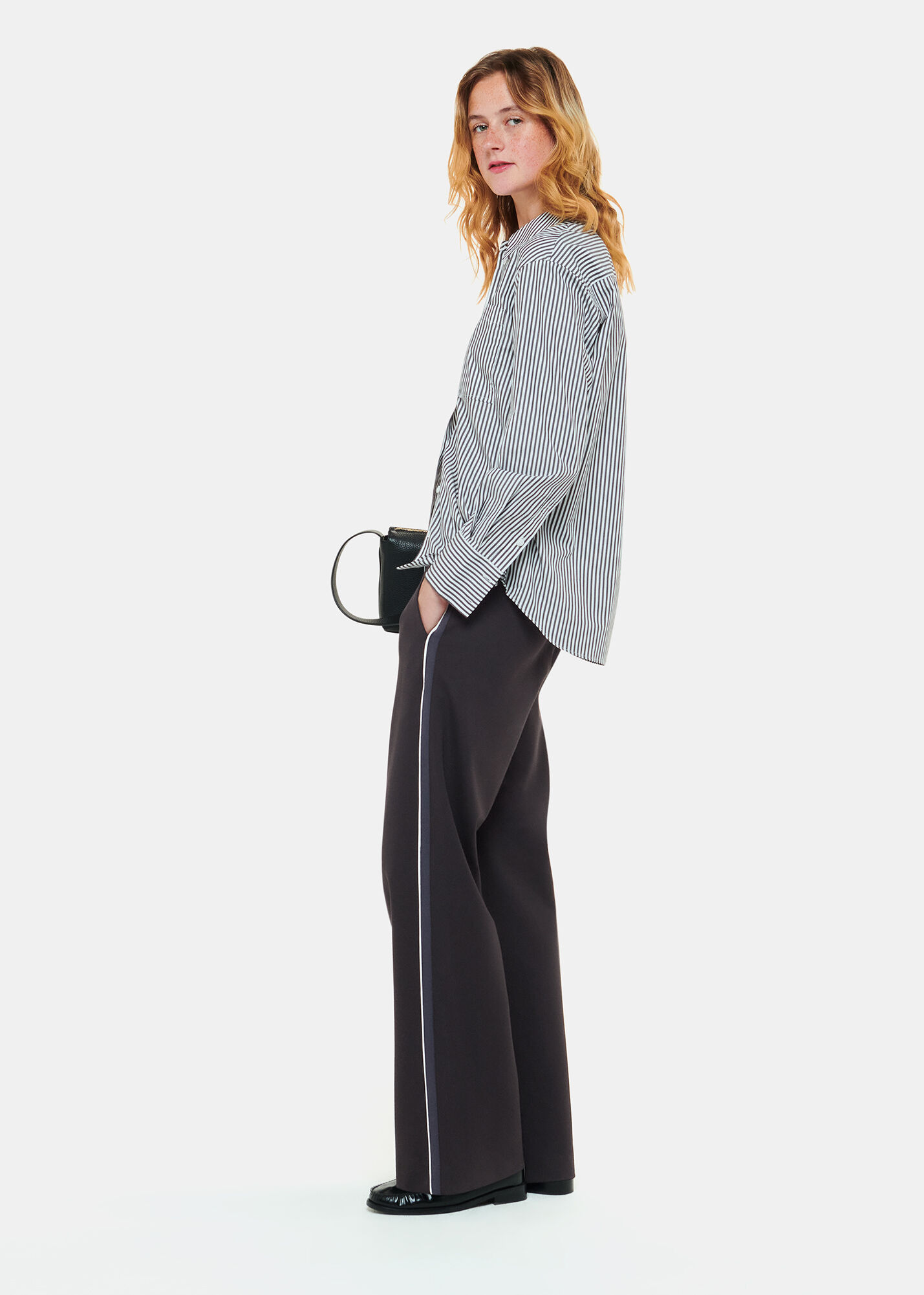 Palazzo pants with sale side stripe