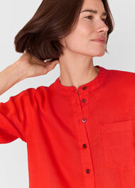 Linen Grandad Collar Shirt