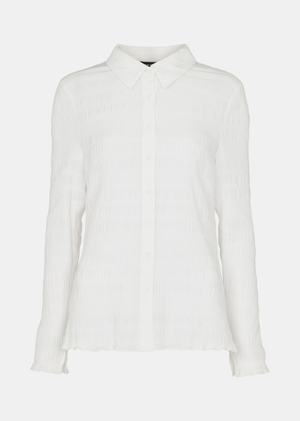 Plisse Button Front Shirt