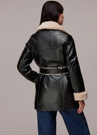 Maya Leather Belted Coat