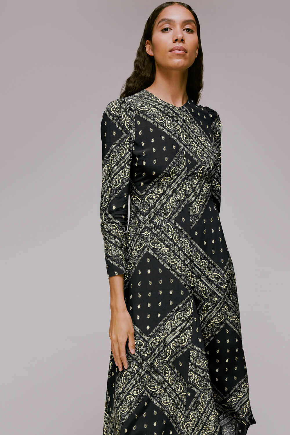 Bandana Print Midi Dress