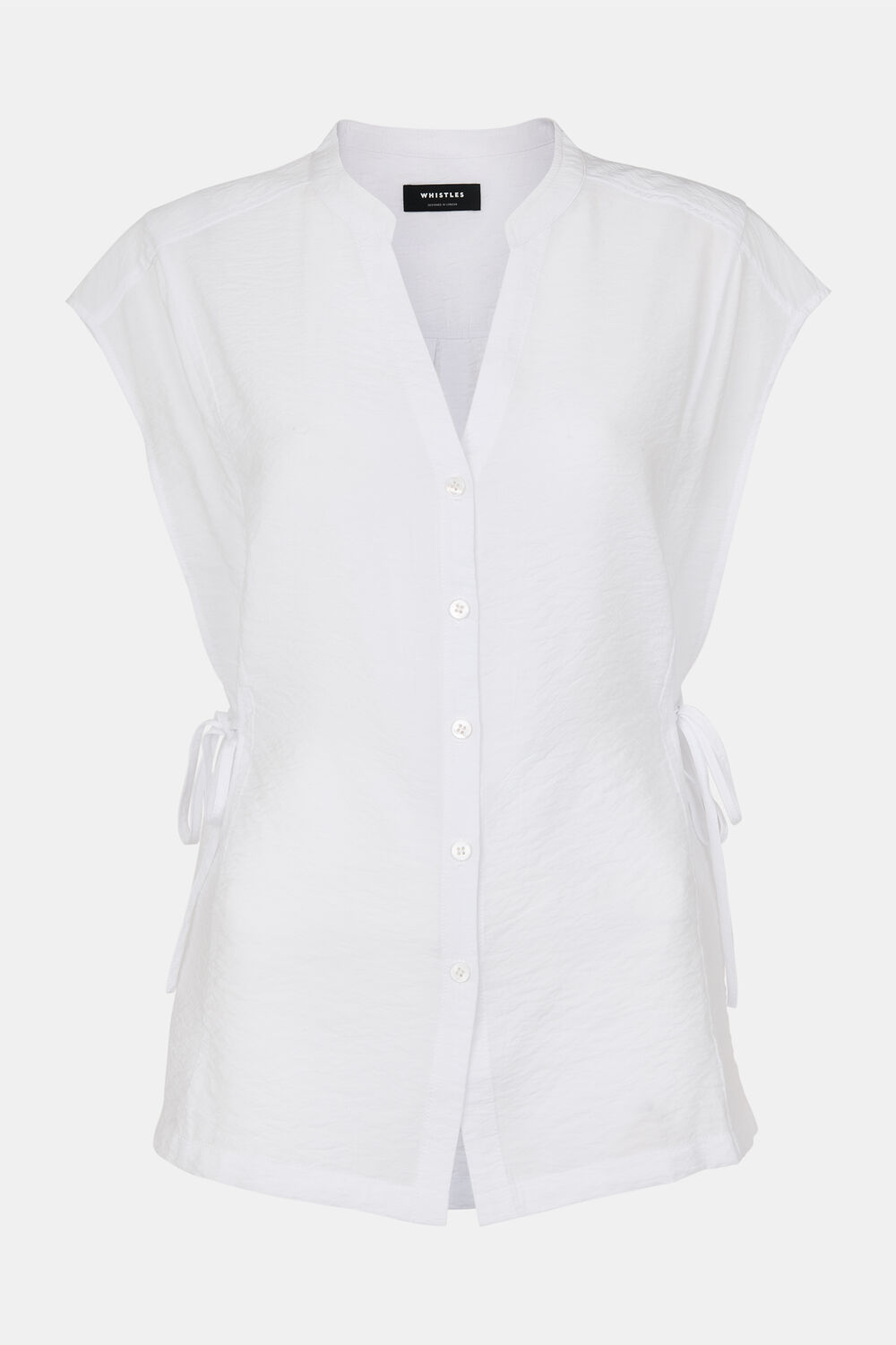 Button Down Tie Side Shirt