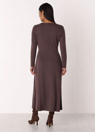 Petite Ruched Detail Midi Dress