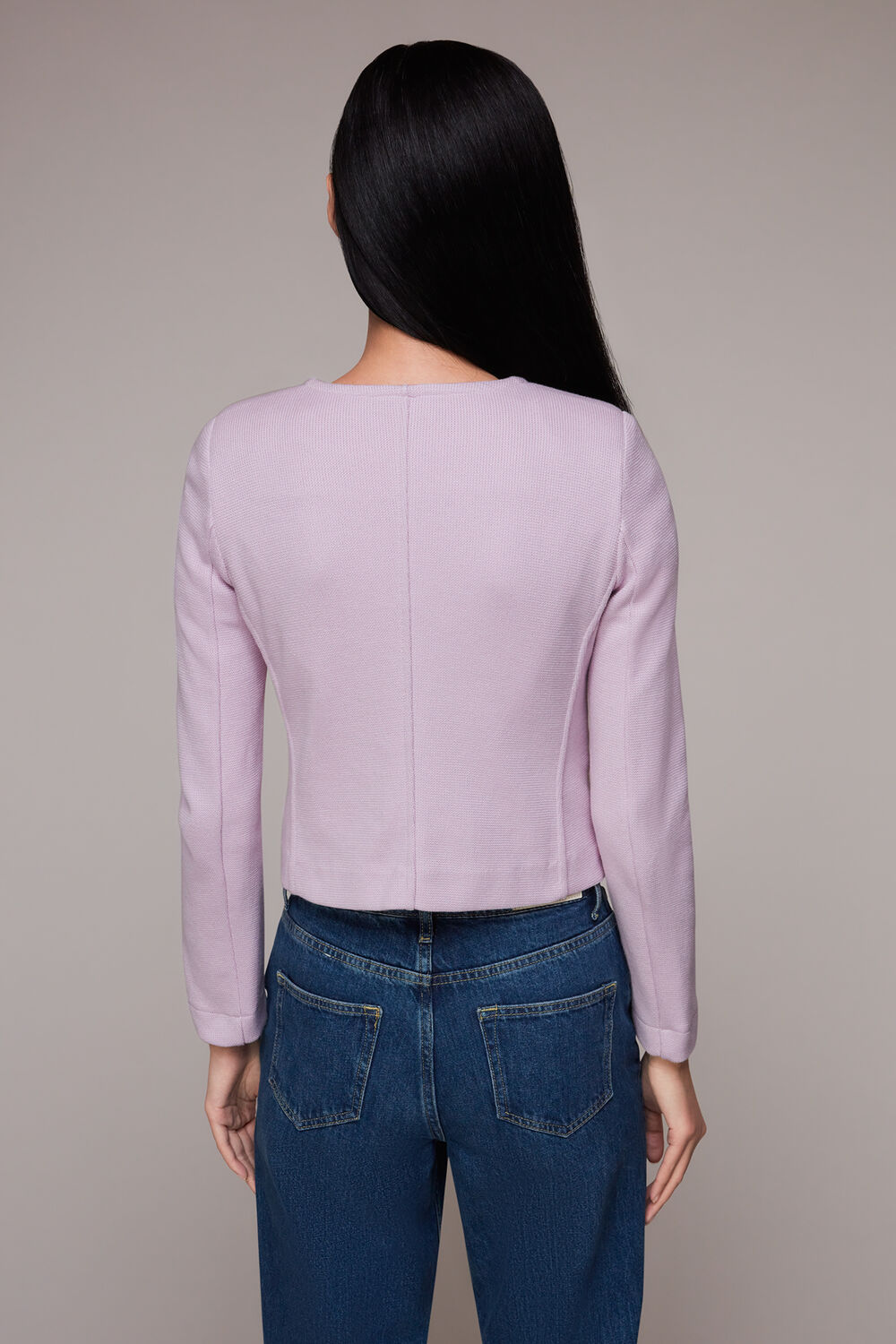 Jersey Collarless Jacket
