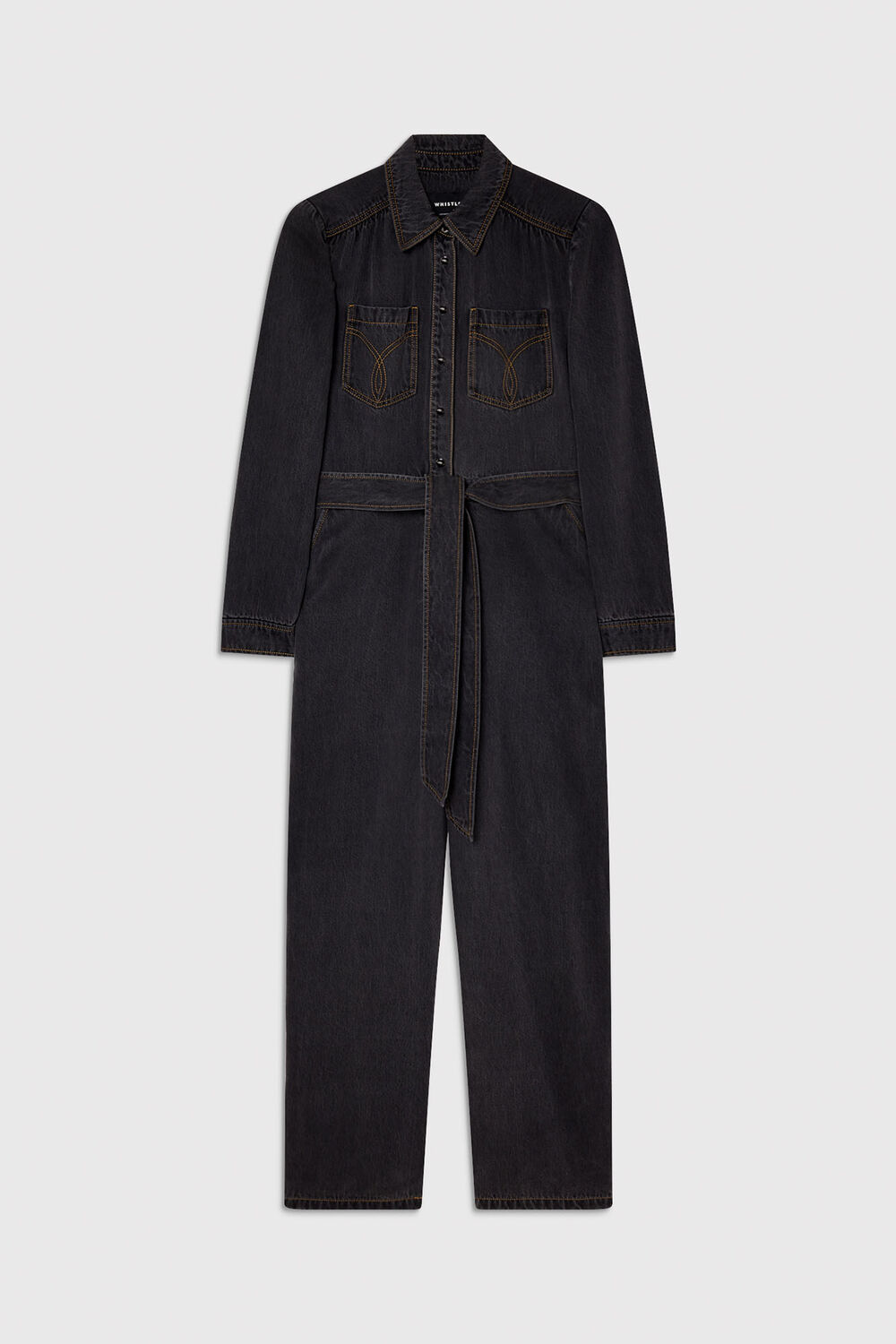 Cotton Blend Denim Jumpsuit