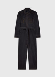 Cotton Blend Denim Jumpsuit