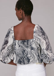Flowing Tiger Blanche Top