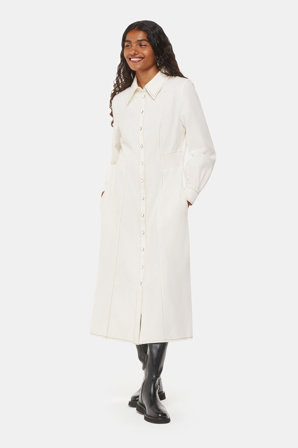 Petite Harlowe Denim Midi Dress