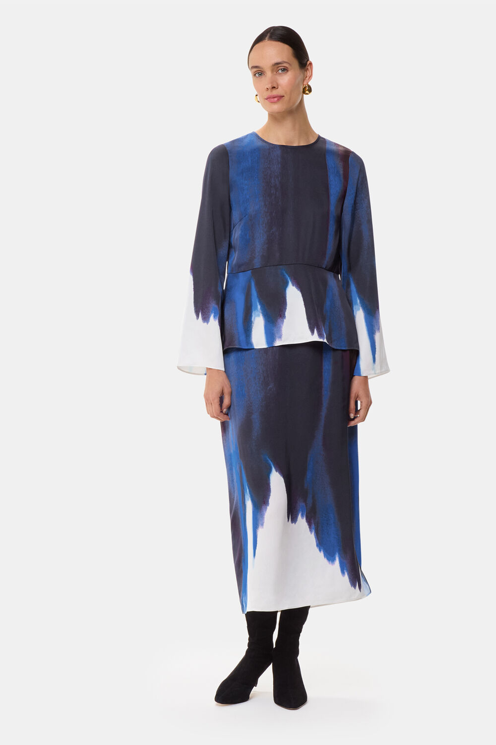 Multicolour Ice Dye Print Top