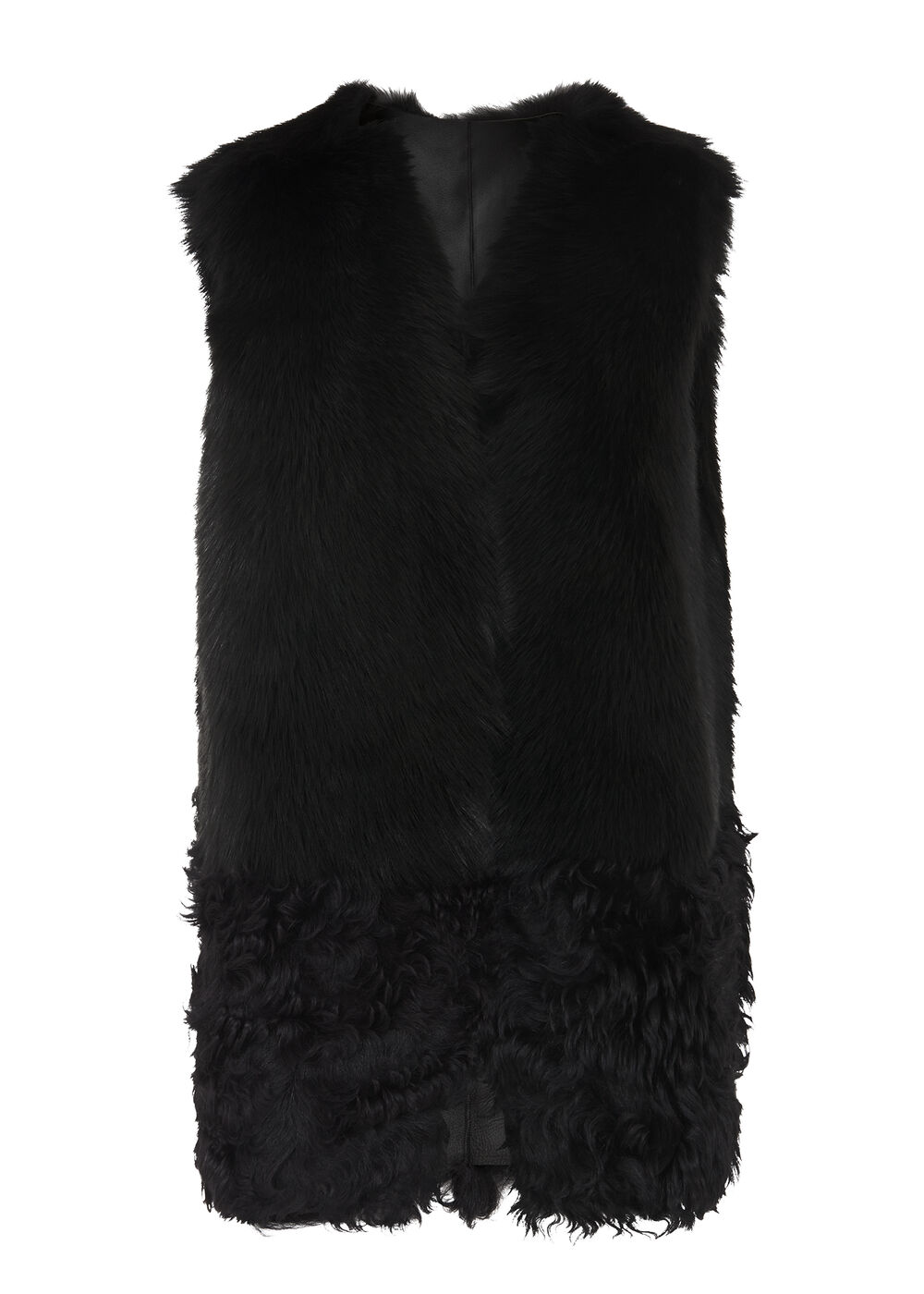 Curly Hem Sheepskin Gilet