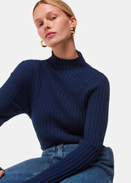 Textured Detail High Neck Knit