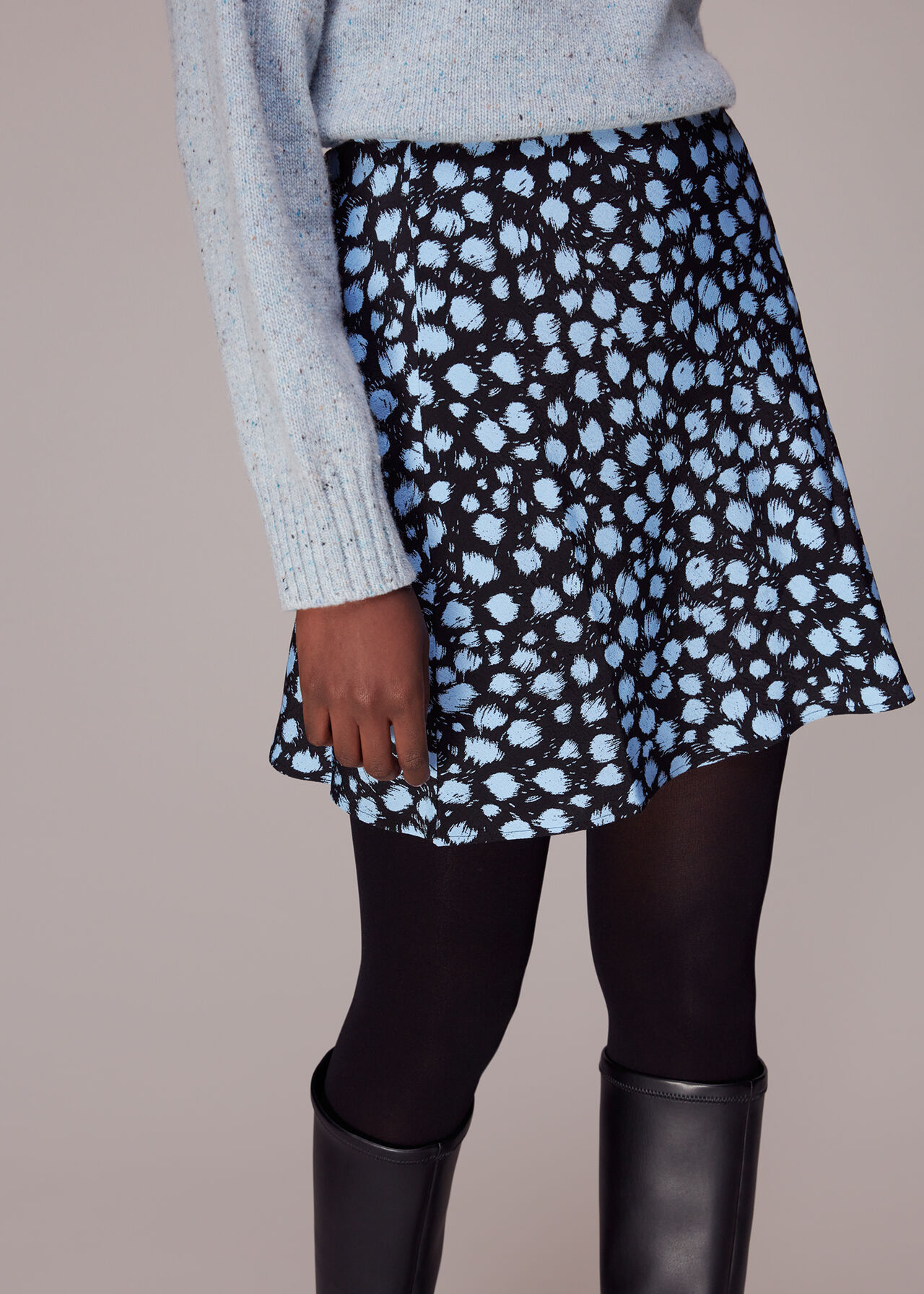 Brushed Dalmatian Mini Skirt