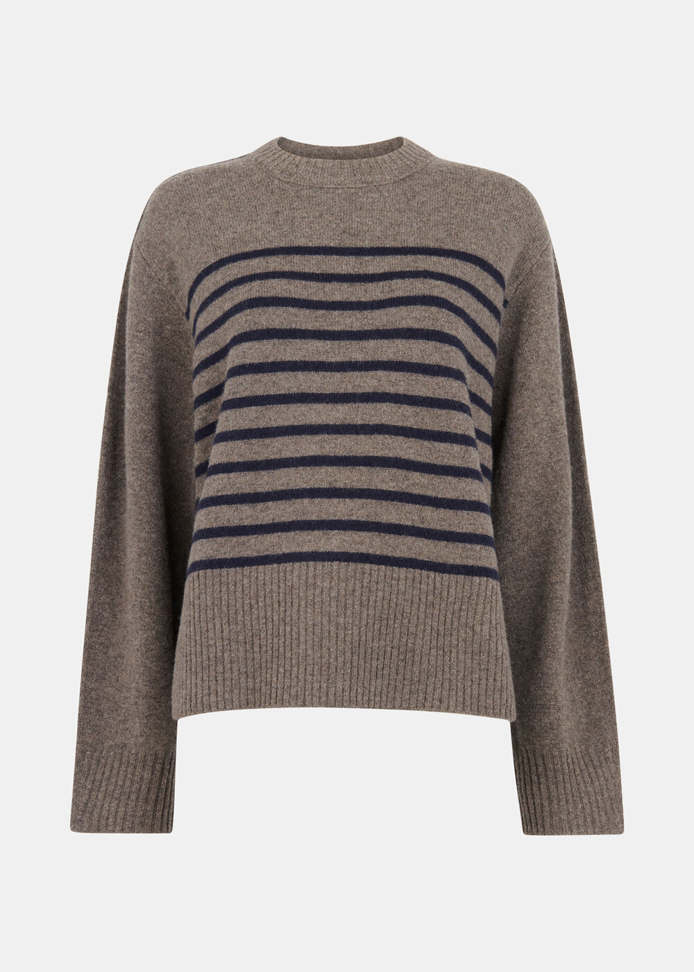 Wool Stripe Crew Neck Knit
