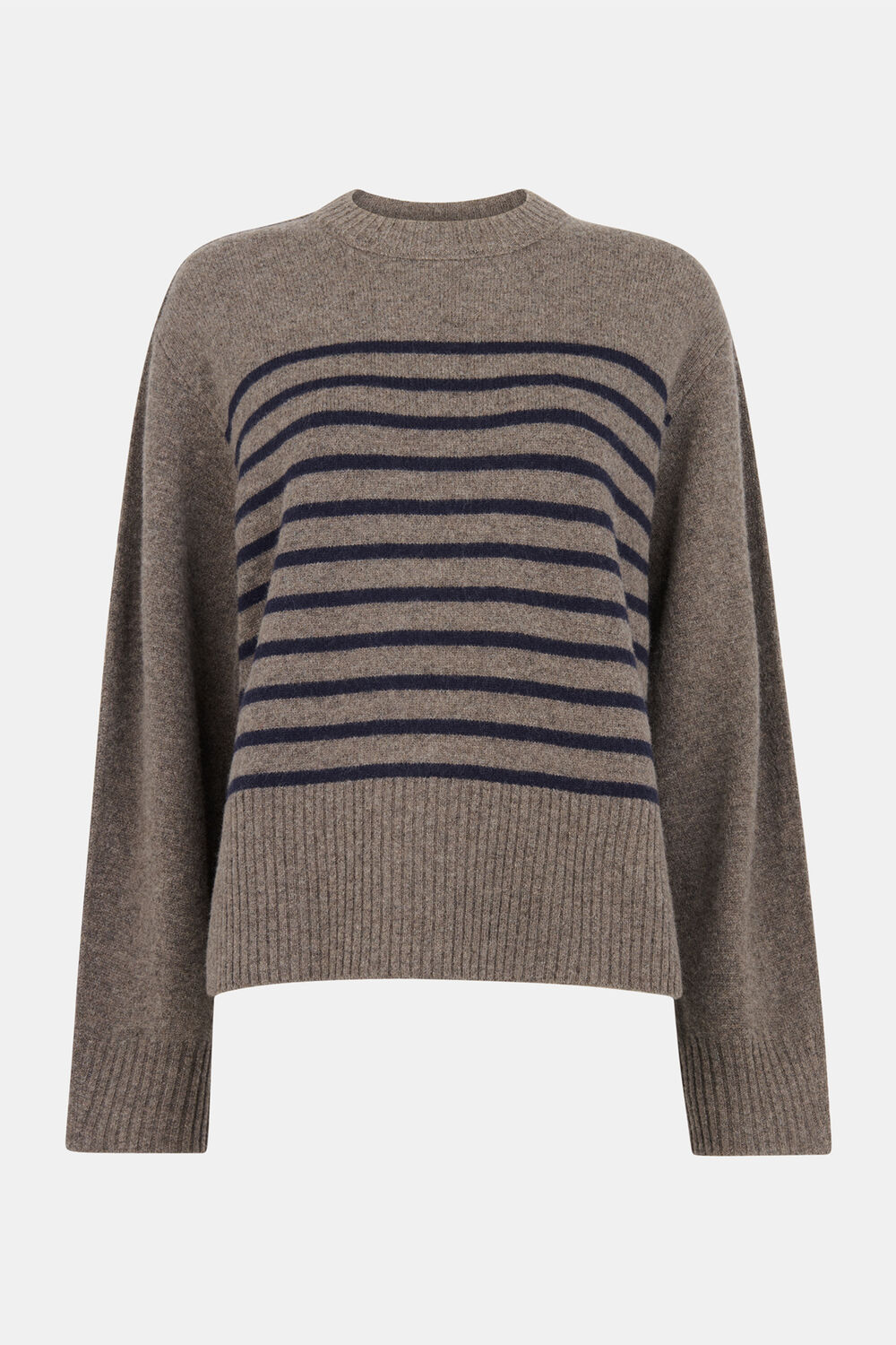 Wool Stripe Crew Neck Knit